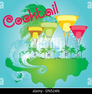 Pazifik-Palm Beach-Vektorgrafiken Stock Vektor