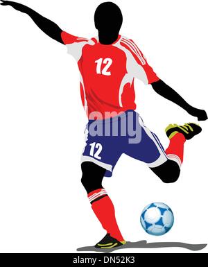 Fußball-Spieler. Farbige Vektor-Illustration für Designer Stock Vektor