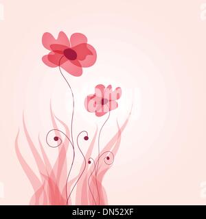 Vintage Karte mit hand gezeichnete Blumen Stock Vektor