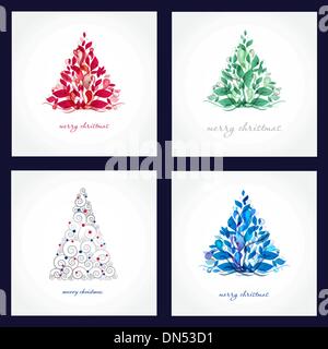 Legen Sie Weihnachten Hintergrund mit Weihnachtsbaum, Vektor-Illustration. Stock Vektor