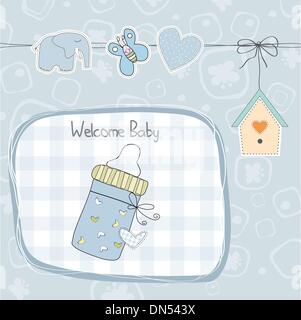 Baby Boy-Dusche-Karte Stock Vektor