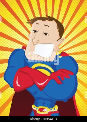 Super Mann Hero Dad. Glücklicher Vater Tag Stock Vektor