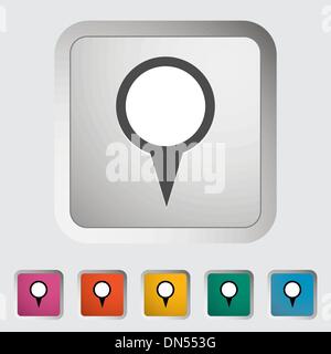 Pin einzelne Kartensymbol. Stock Vektor