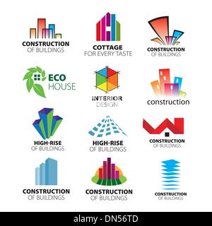 Kollektion von Vektor-Logos Bau und zu Hause Verbesserung Stock Vektor