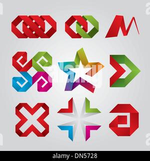 Sammlung von abstrakten Logos des Bandes Stock Vektor