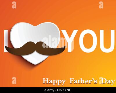 Glücklich Vater Tag Schnurrbart Liebe Stock Vektor