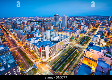 Sapporo, Japan Stadtbild im zentralen Bezirk. Stockfoto
