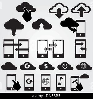 Cloud-app-Symbol auf Handy-Vektor-Icons set Stock Vektor