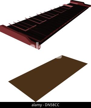 Ein Retro-Xylophon auf dunklen braunen Hintergrund Stock Vektor