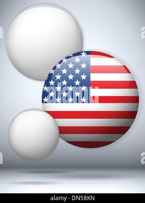USA Flagge glänzend Knopf Stock Vektor