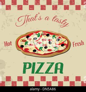 Pizza Vintage poster Stock Vektor