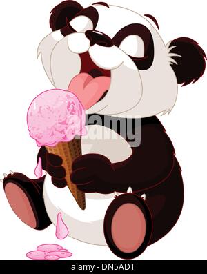 Panda, Eis essen Stock Vektor