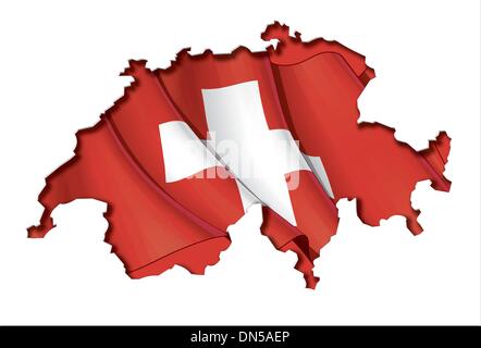 Schweizer Karte-Flagge Stock Vektor