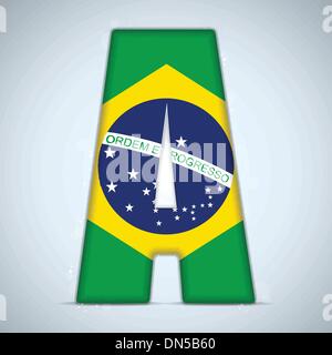 Brasilien Flagge Brasilien Alphabet Buchstaben Wörter Stock Vektor