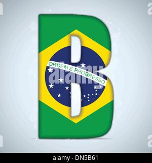 Brasilien Flagge Brasilien Alphabet Buchstaben Wörter Stock Vektor