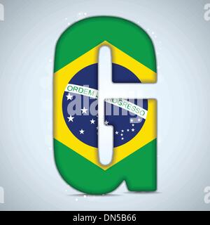 Brasilien Flagge Brasilien Alphabet Buchstaben Wörter Stock Vektor