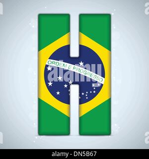 Brasilien Flagge Brasilien Alphabet Buchstaben Wörter Stock Vektor