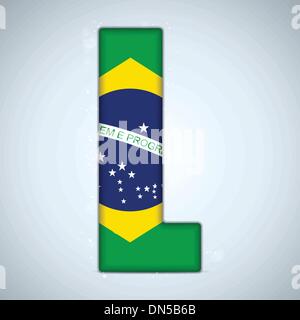 Brasilien Flagge Brasilien Alphabet Buchstaben Wörter Stock Vektor