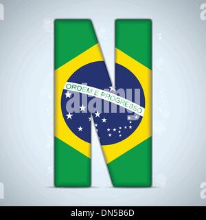 Brasilien Flagge Brasilien Alphabet Buchstaben Wörter Stock Vektor