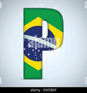 Brasilien Flagge Brasilien Alphabet Buchstaben Wörter Stock Vektor