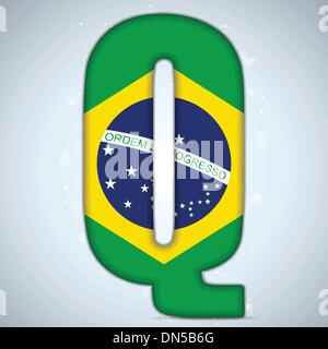 Brasilien Flagge Brasilien Alphabet Buchstaben Wörter Stock Vektor