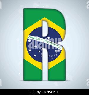 Brasilien Flagge Brasilien Alphabet Buchstaben Wörter Stock Vektor