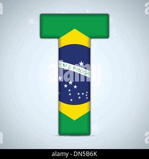 Brasilien Flagge Brasilien Alphabet Buchstaben Wörter Stock Vektor