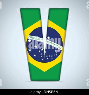 Brasilien Flagge Brasilien Alphabet Buchstaben Wörter Stock Vektor