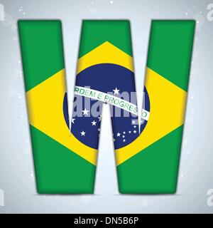 Brasilien Flagge Brasilien Alphabet Buchstaben Wörter Stock Vektor