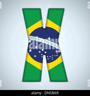 Brasilien Flagge Brasilien Alphabet Buchstaben Wörter Stock Vektor