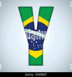 Brasilien Flagge Brasilien Alphabet Buchstaben Wörter Stock Vektor
