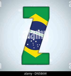 Brasilien Flagge Brasilien Alphabet Buchstaben Wörter Stock Vektor