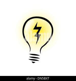 brennende Lampe als ein Symbol für neue Ideen Stock Vektor