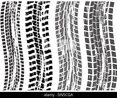 Vektor-Set von Grunge Reifen drucken Stock Vektor