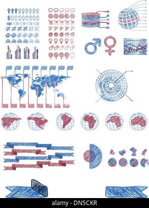 Infografiken in Gekritzelart Stock Vektor