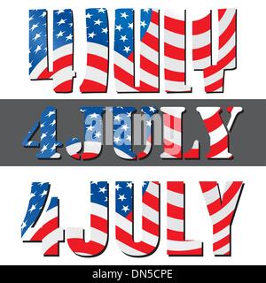 4. Juli, dem amerikanischen Independence Day-Design. Stock Vektor