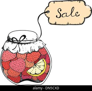 Hausgemachte Erdbeermarmelade Stock Vektor