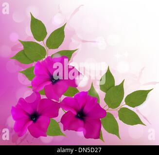 Natur-Hintergrund mit rosa Blumen. Vektor-illustrati Stock Vektor