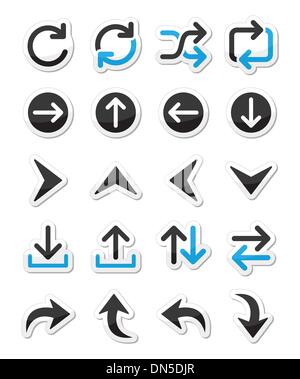 Pfeil Vektor Icon-sets isoliert auf weiss Stock Vektor