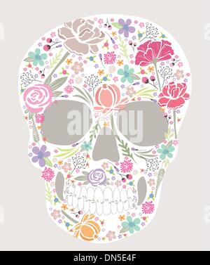 Schädel von Blumen Stock Vektor