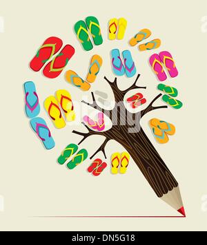 Sommer-Baum-Bleistift-Konzept Stock Vektor