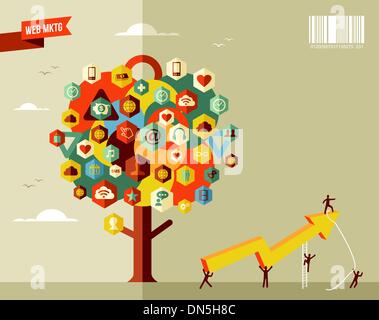 Marketing-Business-Baum Stock Vektor