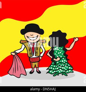 Herzlich Willkommen in Spanien-Menschen Stock Vektor