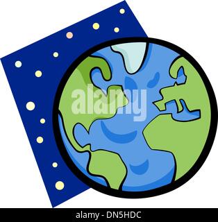 lustige Erde Planeten Cartoon illustration Stock Vektor