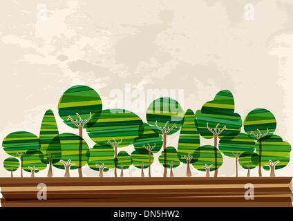 Multicolor Waldlandschaft Stock Vektor