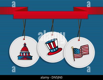 hängende Abzeichen 4. Juli Urlaub Stock Vektor