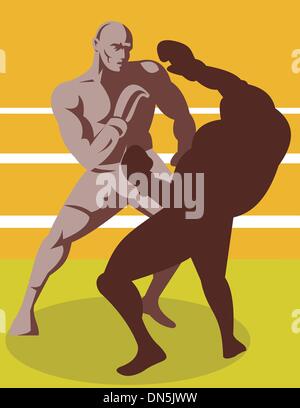 Boxer KO-Schlag zu verbinden Stock Vektor