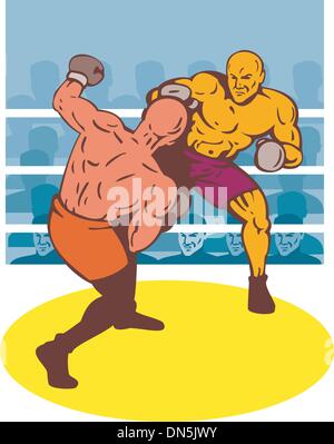 Boxer KO-Schlag zu verbinden Stock Vektor