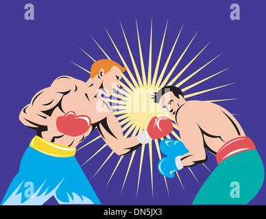 Boxer KO-Schlag zu verbinden Stock Vektor