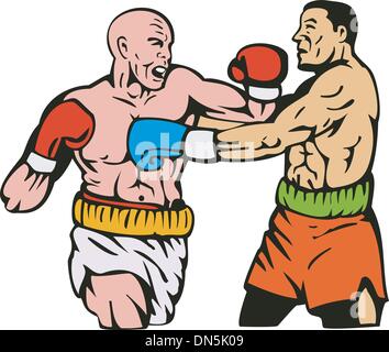Boxer KO-Schlag zu verbinden Stock Vektor